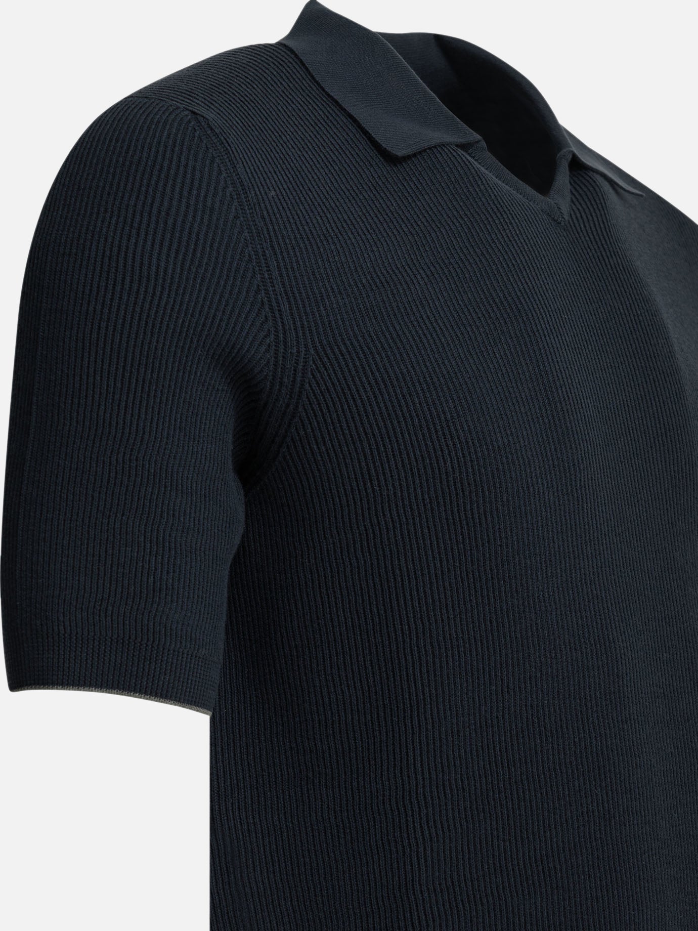 Polo senza bottoni Solid colour Blu - Brunello Cucinelli Uomo | PDP | VIETTI Online Store | Zoom-Modal_6