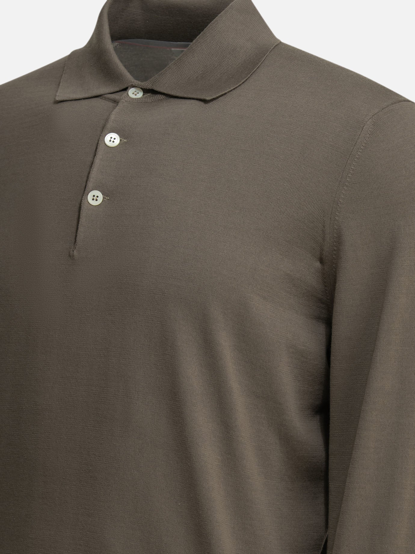 Polo shirts with buttons Solid colour Brown - Brunello Cucinelli Men | PDP | VIETTI Online Store | Zoom-Modal_6