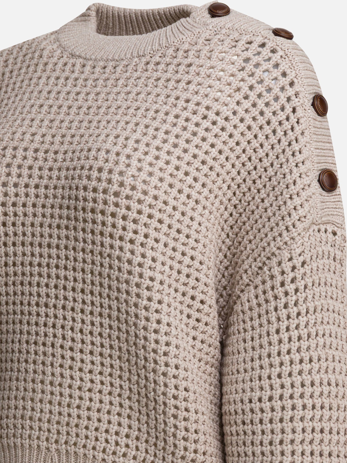 Crewneck sweaters Textured knit Beige - Brunello Cucinelli Women | PDP | VIETTI Online Store | Zoom-Modal_6