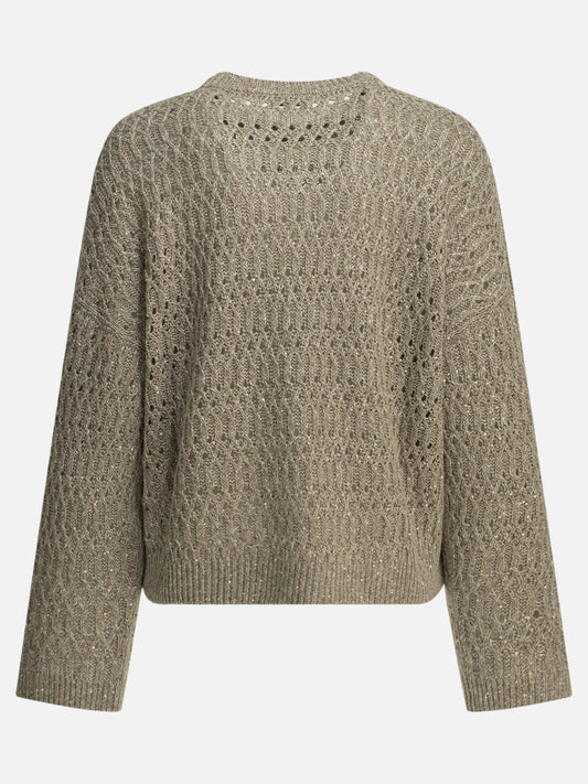 Crewneck sweaters Embellished Beige - Brunello Cucinelli Women | PLP | VIETTI Online Store | 2