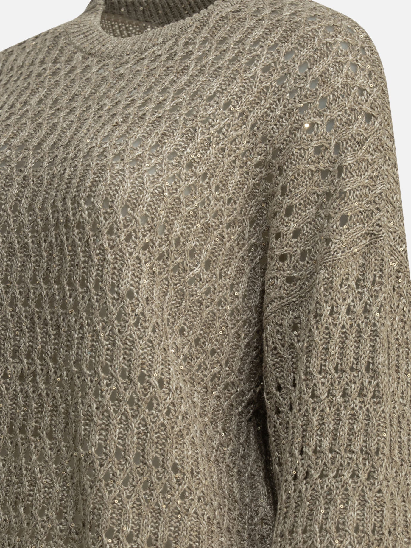 Crewneck sweaters Embellished Beige - Brunello Cucinelli Women | PDP | VIETTI Online Store | Zoom-Modal_4