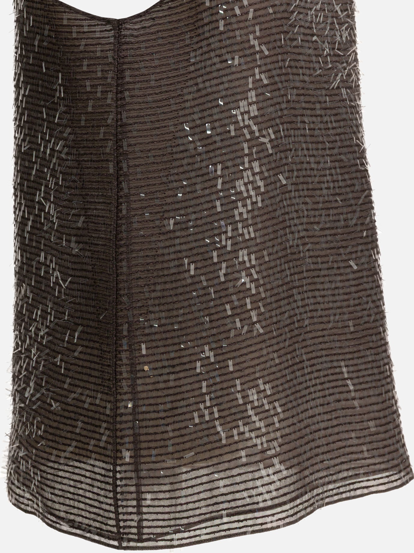 Brunello Cucinelli Silk tank top with sequins Brown