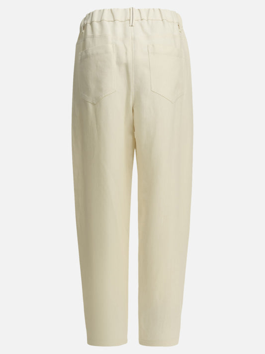 Leisure trousers Solid colour White - Brunello Cucinelli Women | PLP | VIETTI Online Store | 2