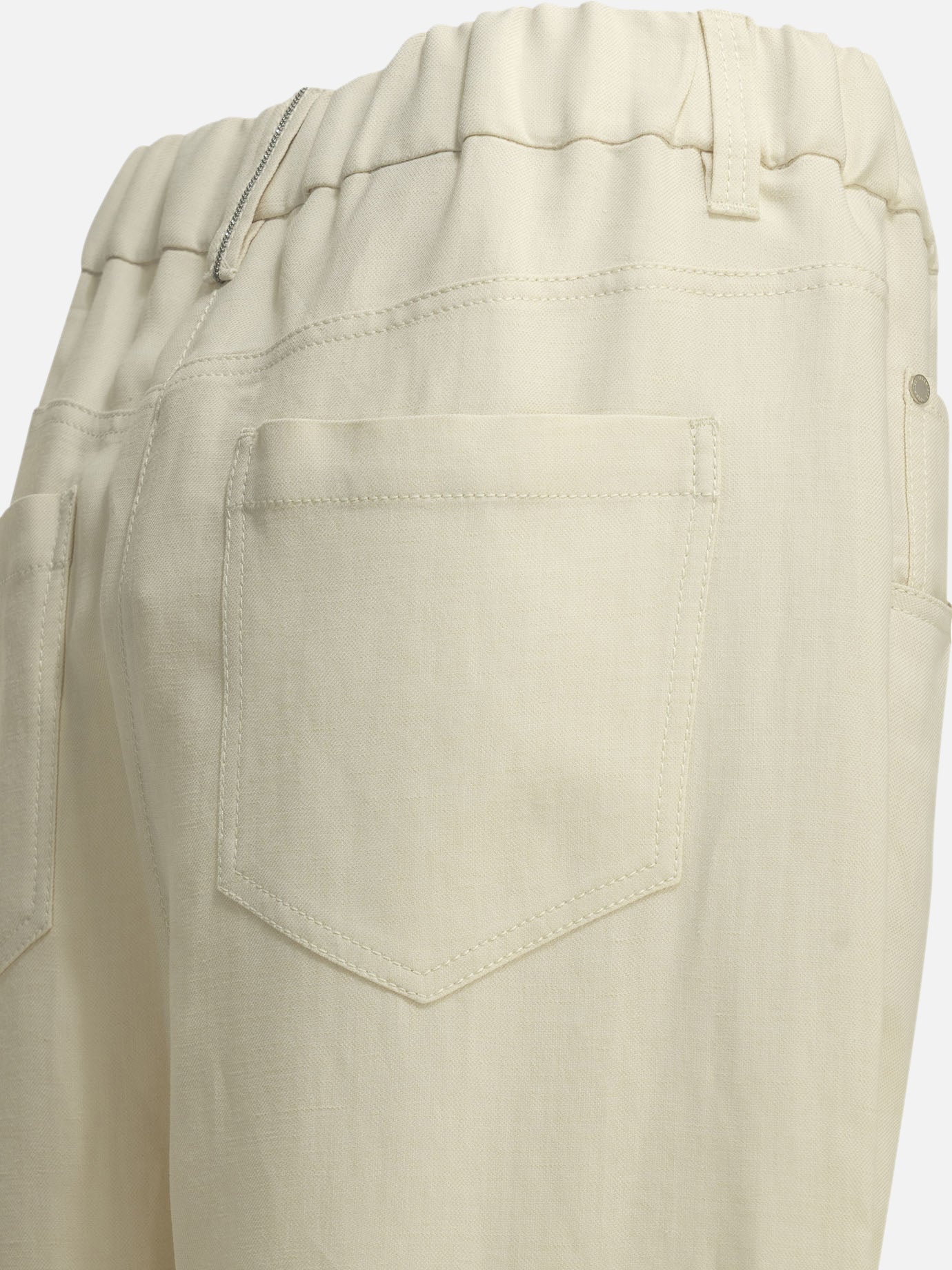 Leisure trousers Solid colour White - Brunello Cucinelli Women | PDP | VIETTI Online Store | Zoom-Modal_4