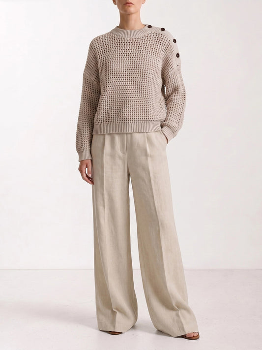 Tailored trousers Solid colour Beige - Brunello Cucinelli Women | PLP | VIETTI Online Store | 2