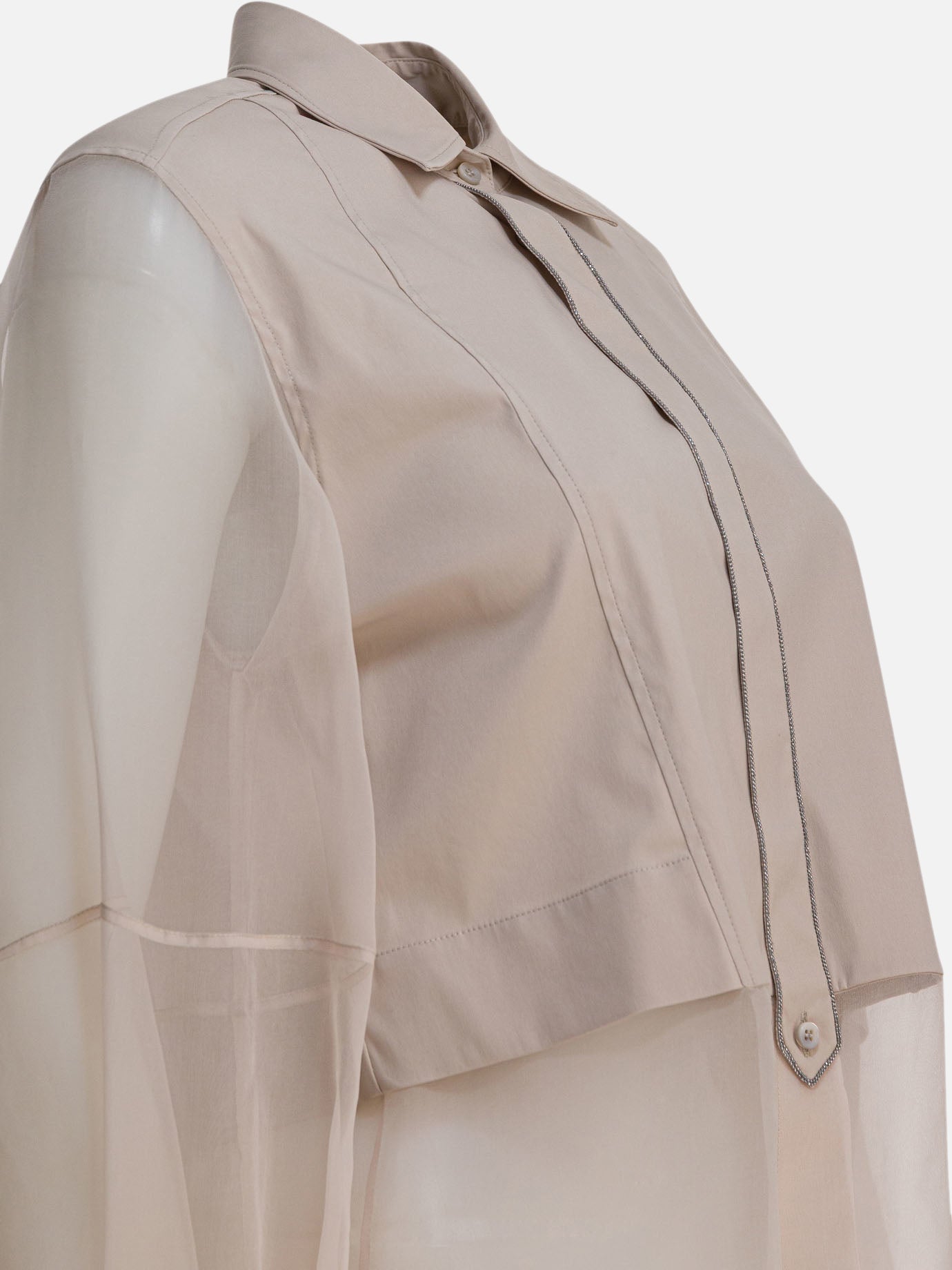Camicie casual Solid colour Grigio - Brunello Cucinelli Donna | PDP | VIETTI Online Store | Zoom-Modal_4