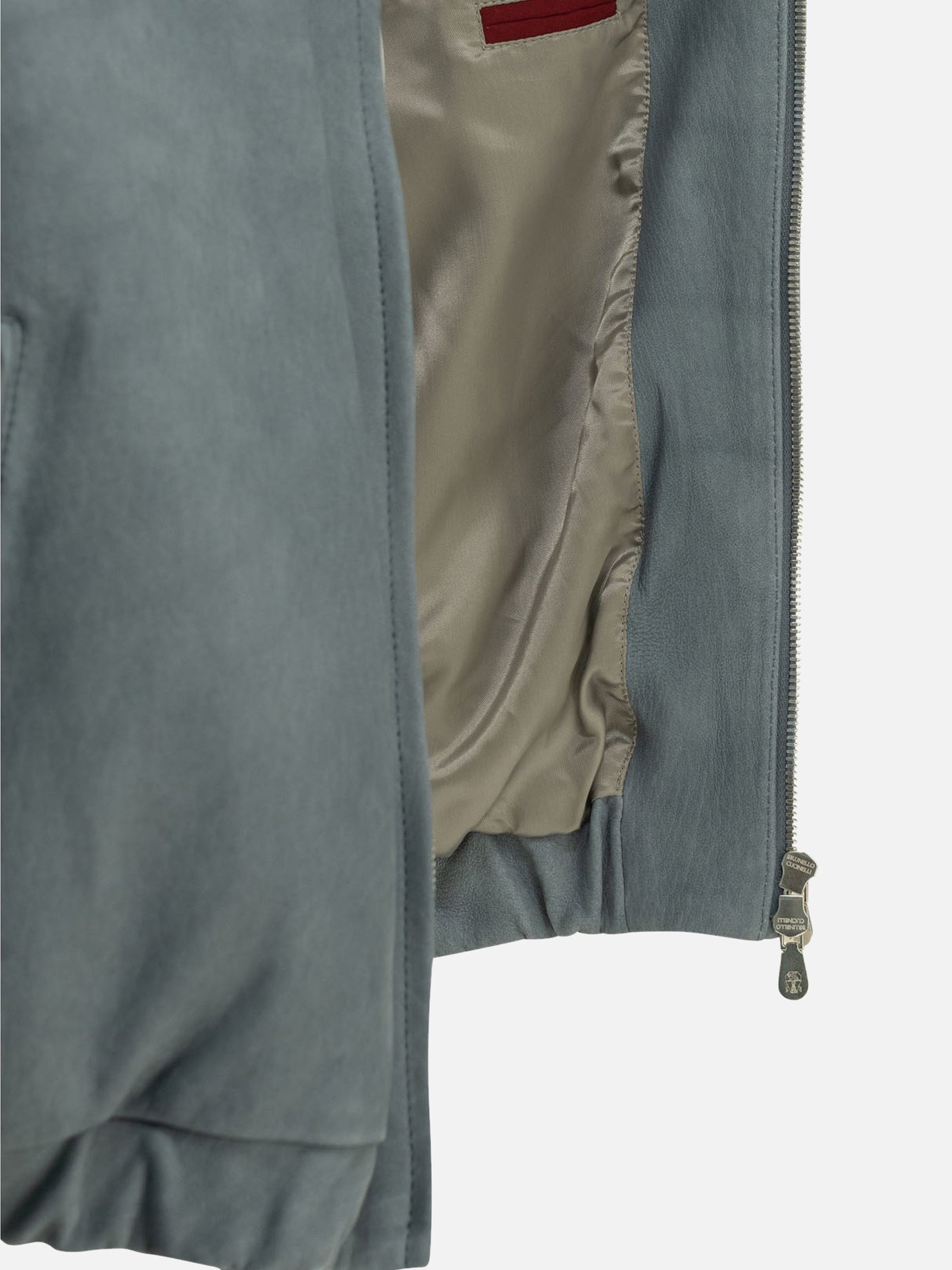 Leather jackets Solid colour Light blue - Brunello Cucinelli Men | PDP | VIETTI Online Store | Zoom-Modal_6