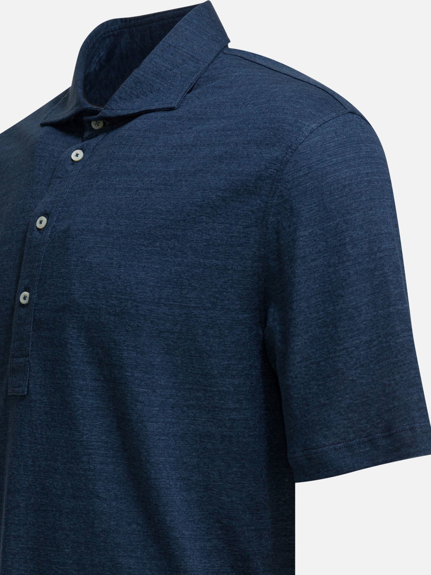 Polo shirts with buttons Solid colour Blue - Brunello Cucinelli Men | PDP | VIETTI Online Store | Zoom-Modal_4