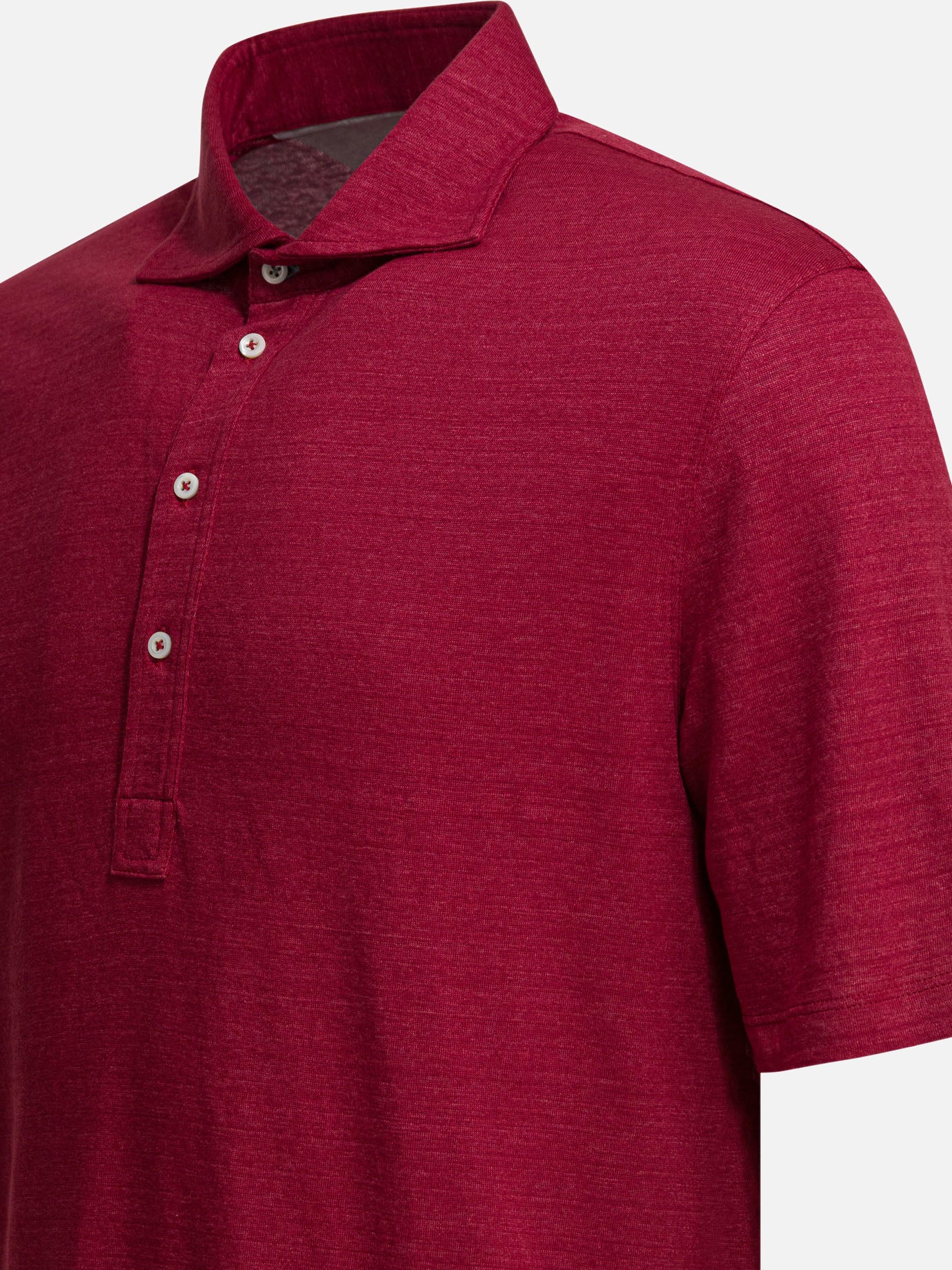 Polo shirts with buttons Solid colour Red - Brunello Cucinelli Men | PDP | VIETTI Online Store | Zoom-Modal_4