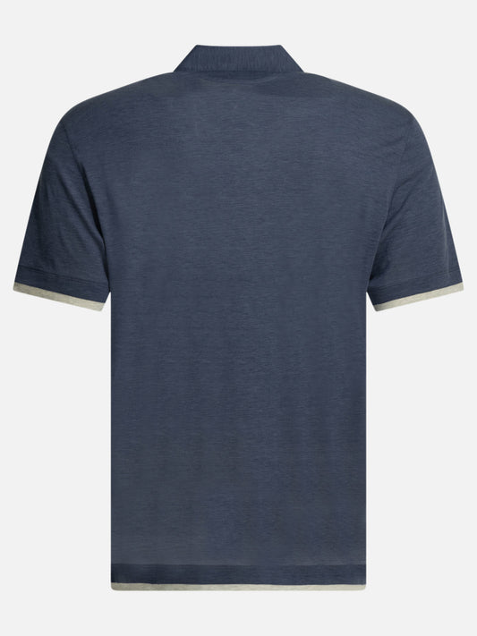 Polo con bottoni Solid colour Blu - Brunello Cucinelli Uomo | PLP | VIETTI Online Store | 2