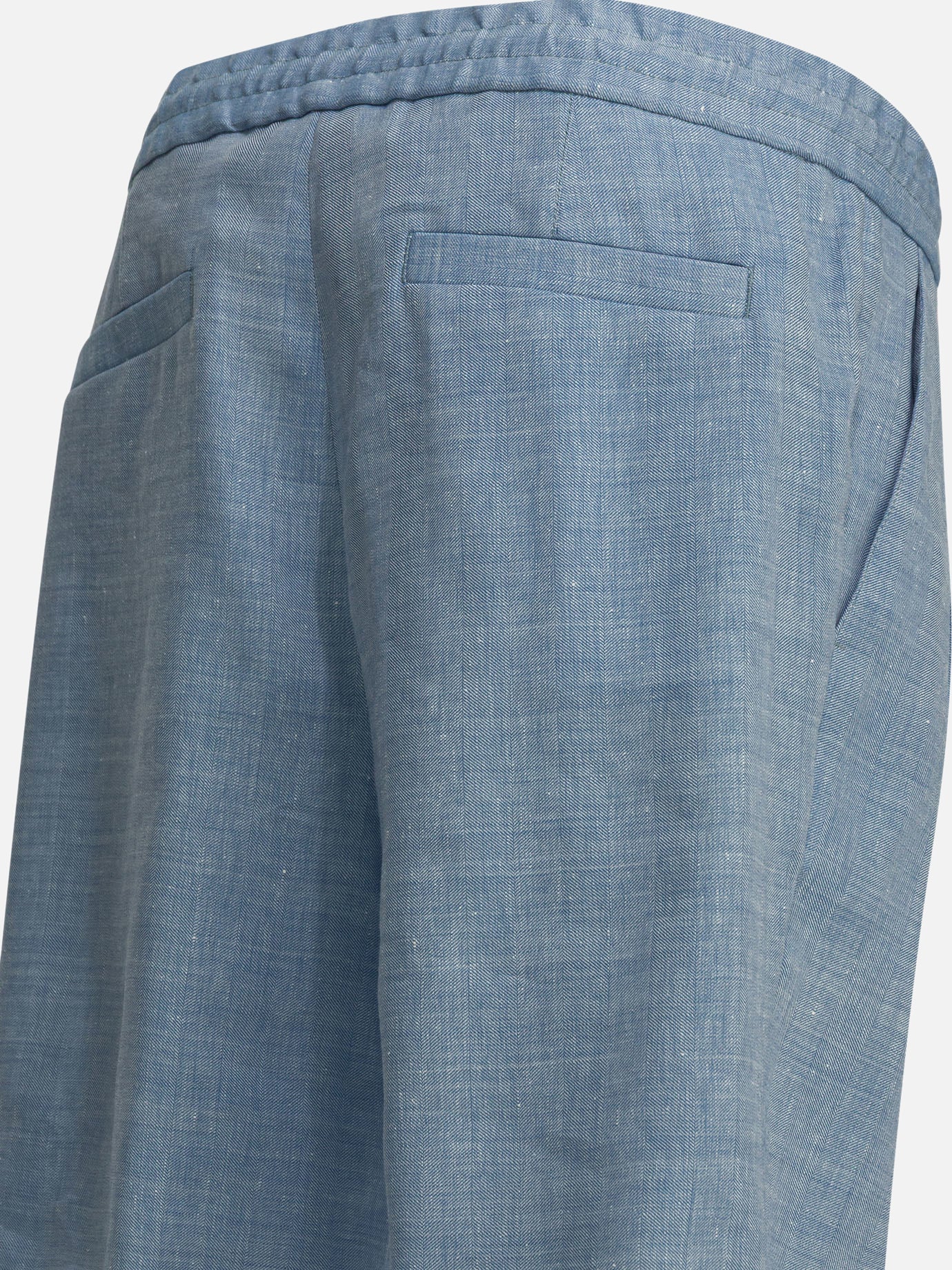 Drawstring shorts Solid colour Light blue - Brunello Cucinelli Men | PDP | VIETTI Online Store | Zoom-Modal_4