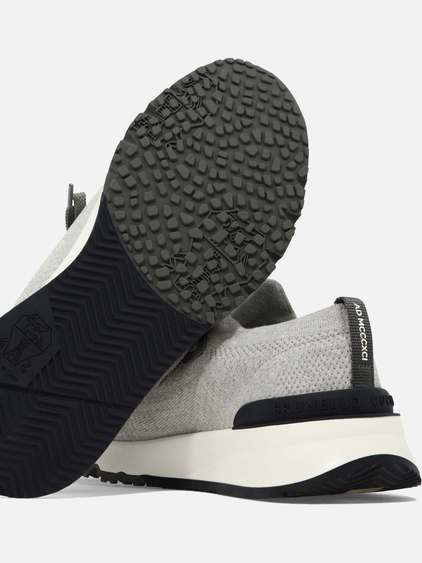 Low top sneakers 100% cotton - 100% goat leather Grey - Brunello Cucinelli Men | PDP | VIETTI Online Store | Zoom-Modal_5