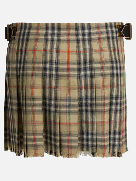 Burberry Wool "Check" mini kilt Beige