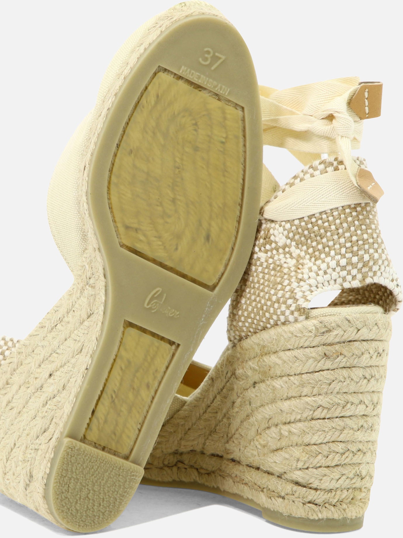 Heeled espadrilles 100% organic cotton - 100% rubber White - Castañer Women | PDP | VIETTI Online Store | Zoom-Modal_5