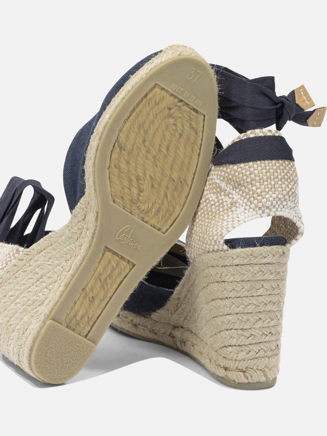 Heeled espadrilles 100% organic cotton - 100% leather - 100% rubber Blue - Castañer Women | PDP | VIETTI Online Store | Zoom-Modal_5