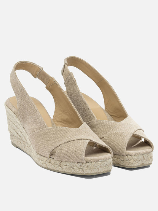 Heeled espadrilles 100% cotton - 100% rubber Beige - Castañer Women | PLP | VIETTI Online Store | 2