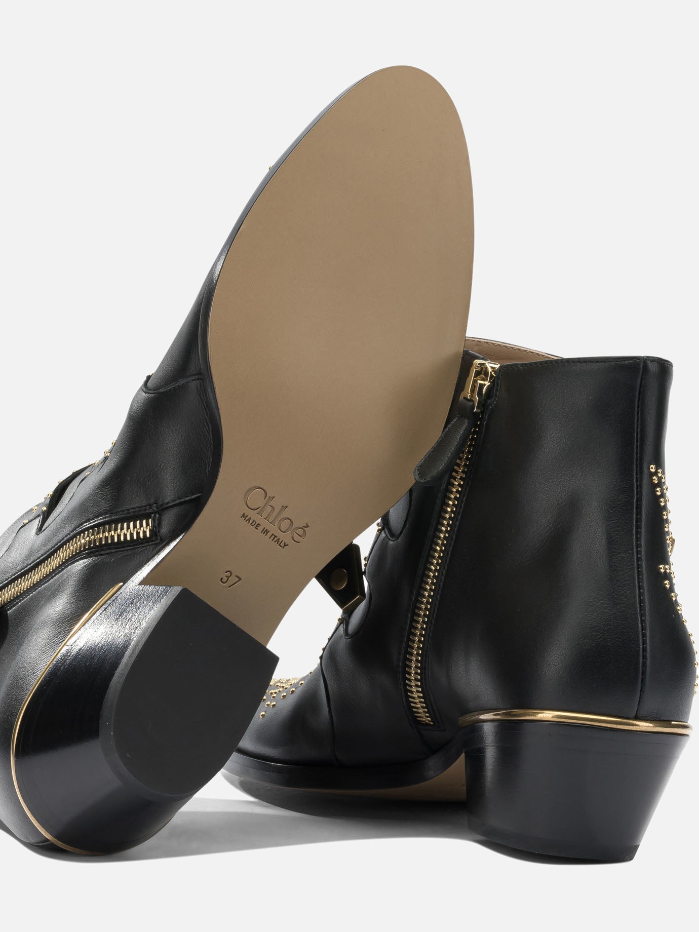 Zipped boots 88% calf leather 12% goat leather - 100% calf leather Black - Chloé Women | PDP | VIETTI Online Store | Zoom-Modal_5