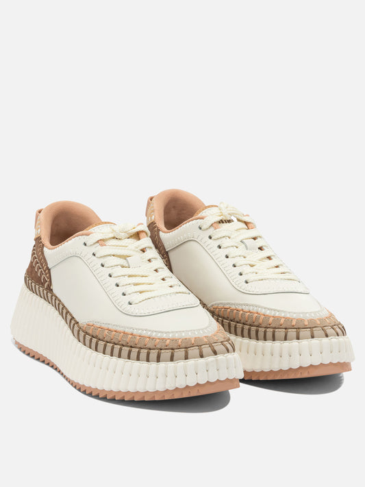 Low top sneakers 95% polyester 5% elastane - 100% ethylene vinyl acetate Beige - Chloé Women | PLP | VIETTI Online Store | 2