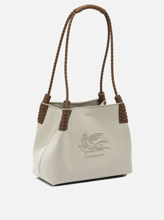 Small bags 59% linen 41% cotton - Other fabric: 100% calf leather White - Etro Women | PDP | VIETTI Online Store | 2