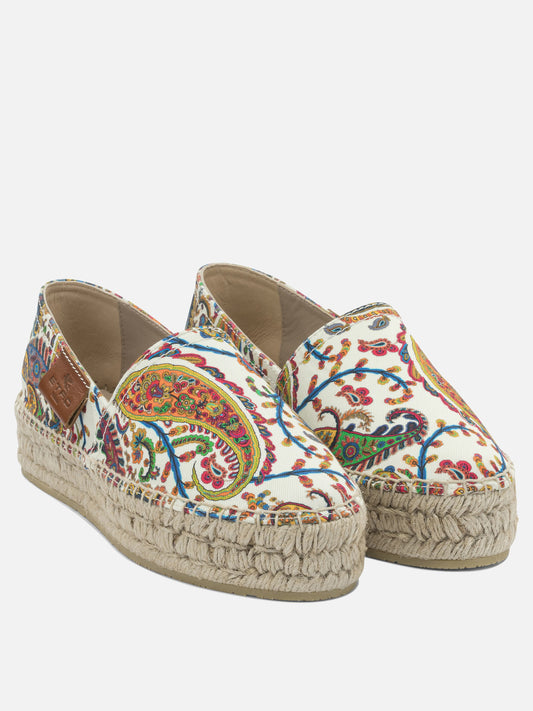 Flat espadrilles 100% cotton - 85% jute 15% rubber insole White - Etro Women | PLP | VIETTI Online Store | 2