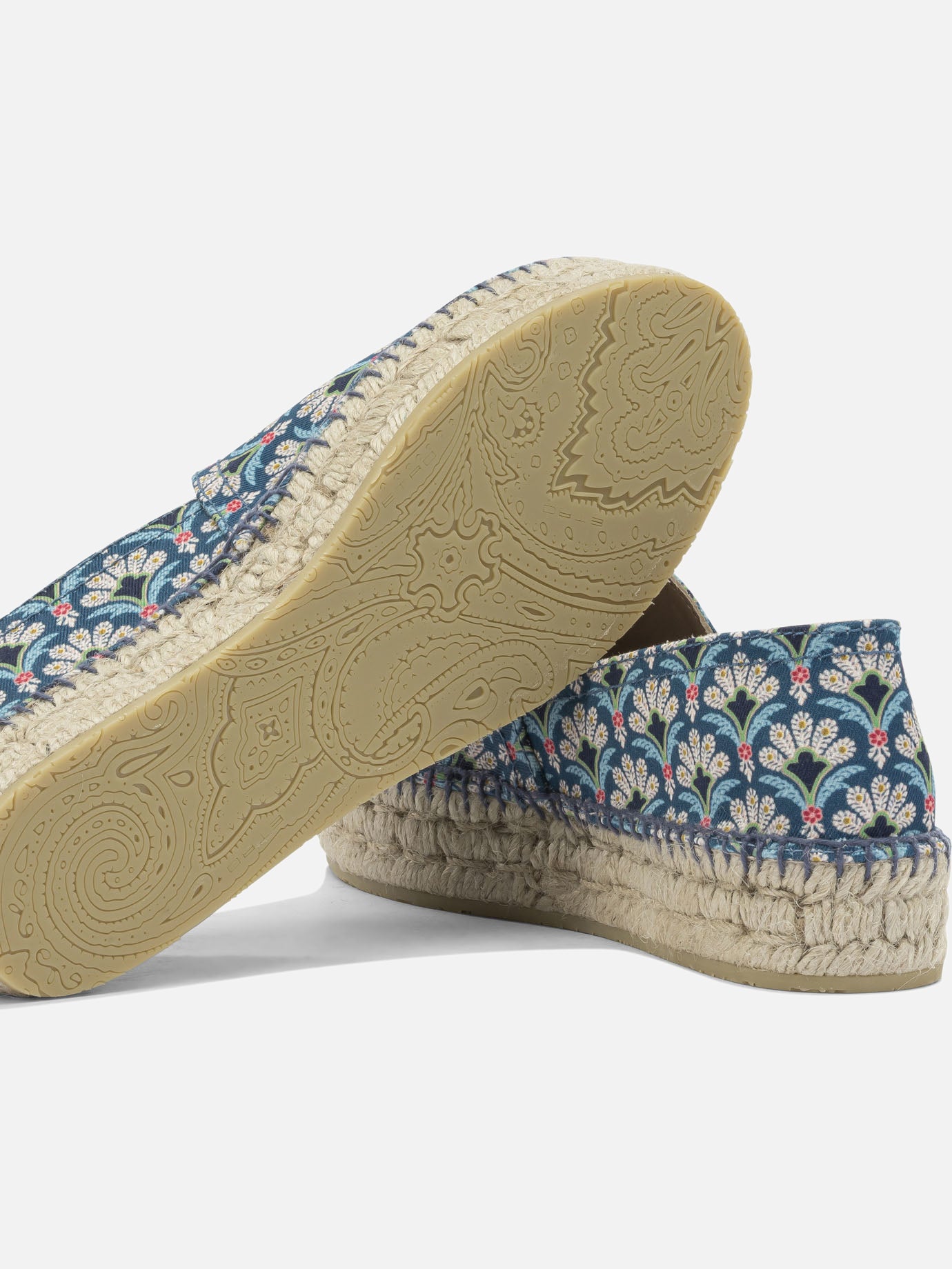 Flat espadrilles 100% cotton - 85% jute 15% rubber insole Blue - Etro Women | PDP | VIETTI Online Store | Zoom-Modal_5