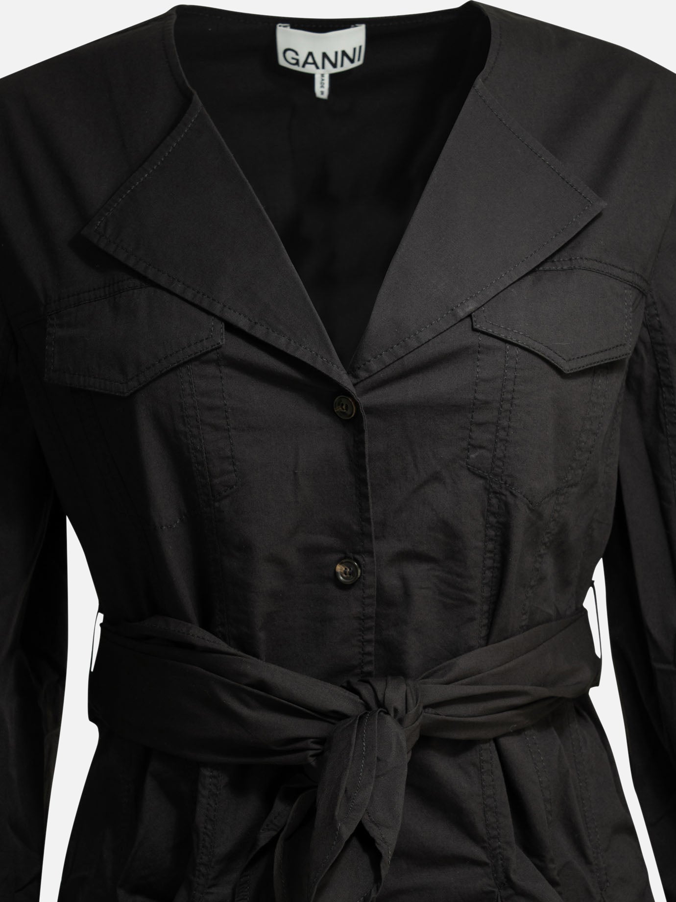 Mini dresses Solid colour Black - Ganni Women | PDP | VIETTI Online Store | Zoom-Modal_4