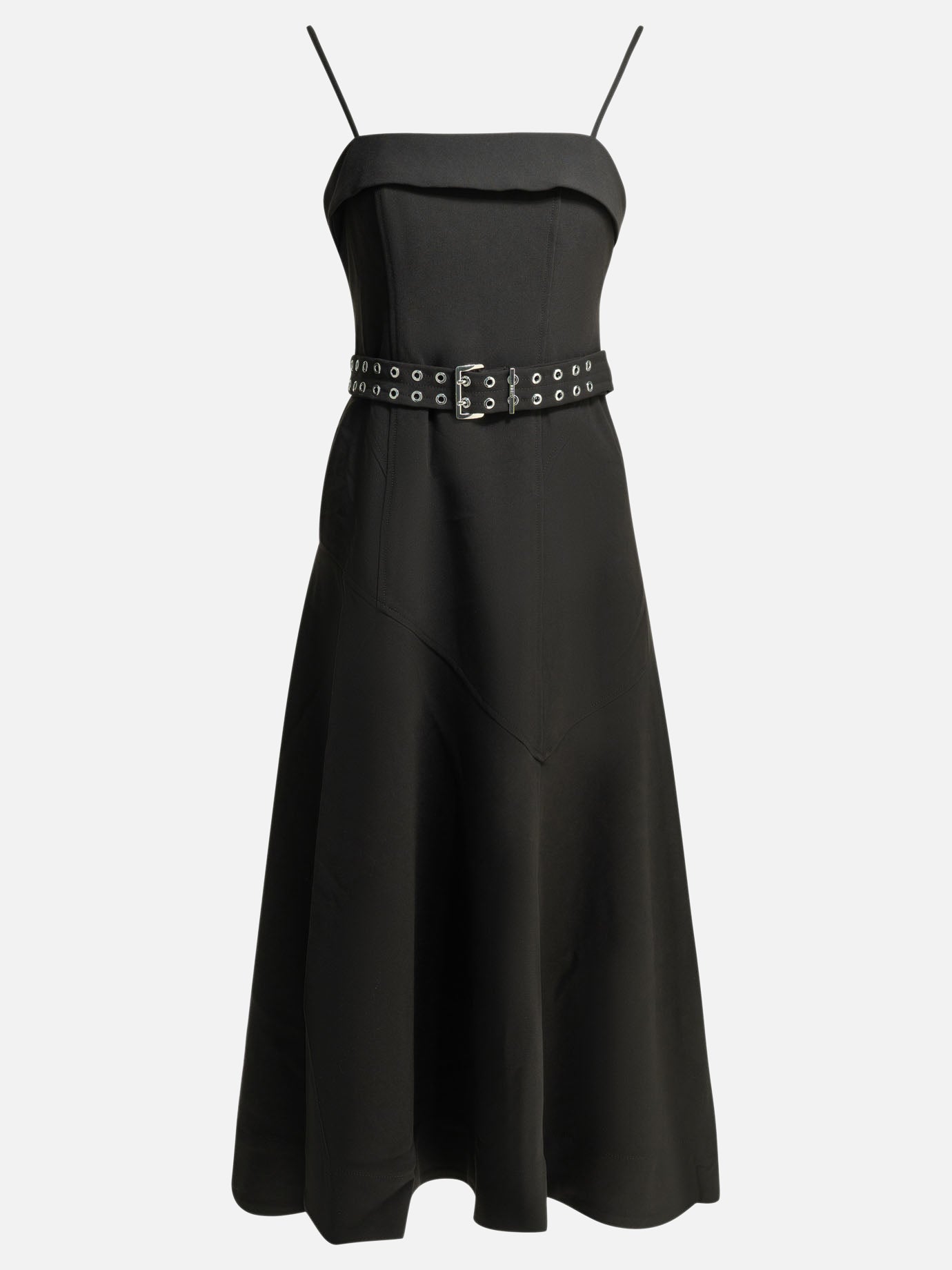 Ganni Long flared dress Black - Women | VIETTI Online Store Ganni Long flared dress Black - Women | VIETTI Online Store