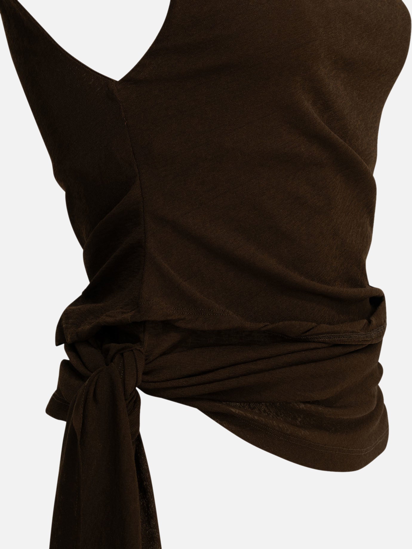 Tank tops Solid colour Brown - Ganni Women | PDP | VIETTI Online Store | Zoom-Modal_4