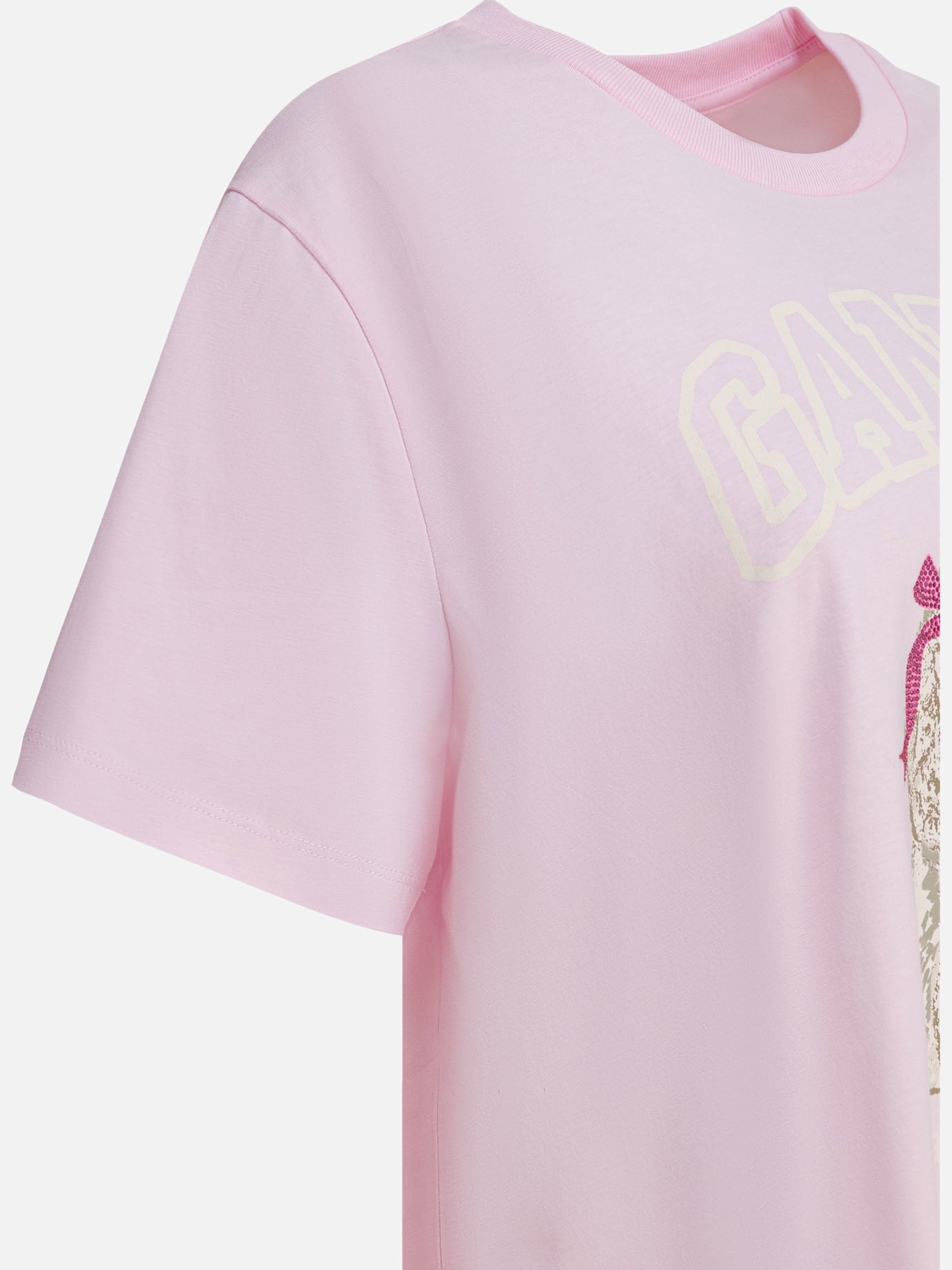Crewneck t-shirts Logo Pink - Ganni Women | PDP | VIETTI Online Store | Zoom-Modal_4