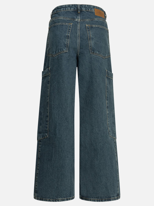 Wide-leg jeans Solid colour Blue - Ganni Women | PLP | VIETTI Online Store | 2