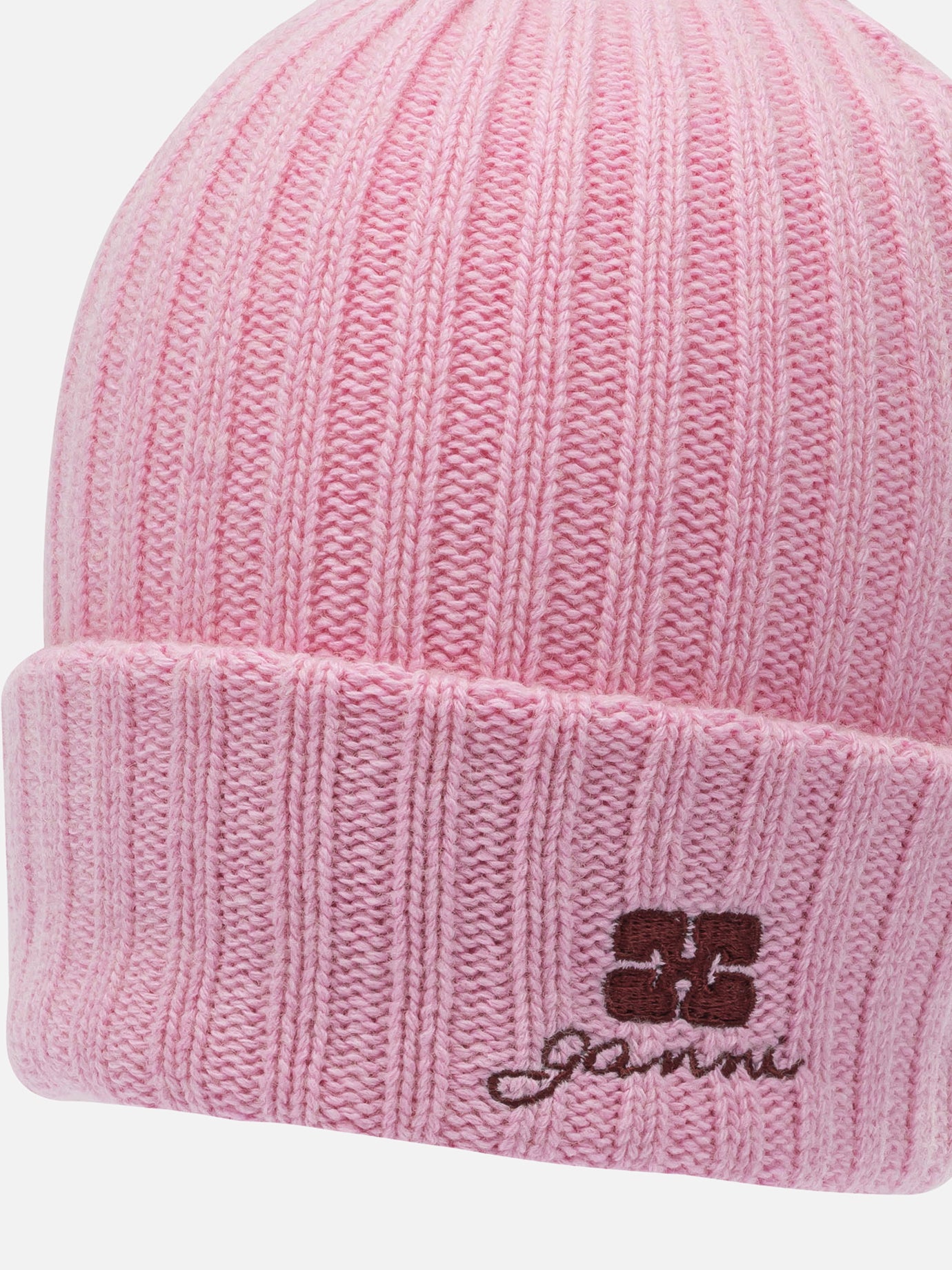 Beanies 60% wool 20% viscose 20% recycled cotton Pink - Ganni Women | PDP | VIETTI Online Store | Zoom-Modal_4
