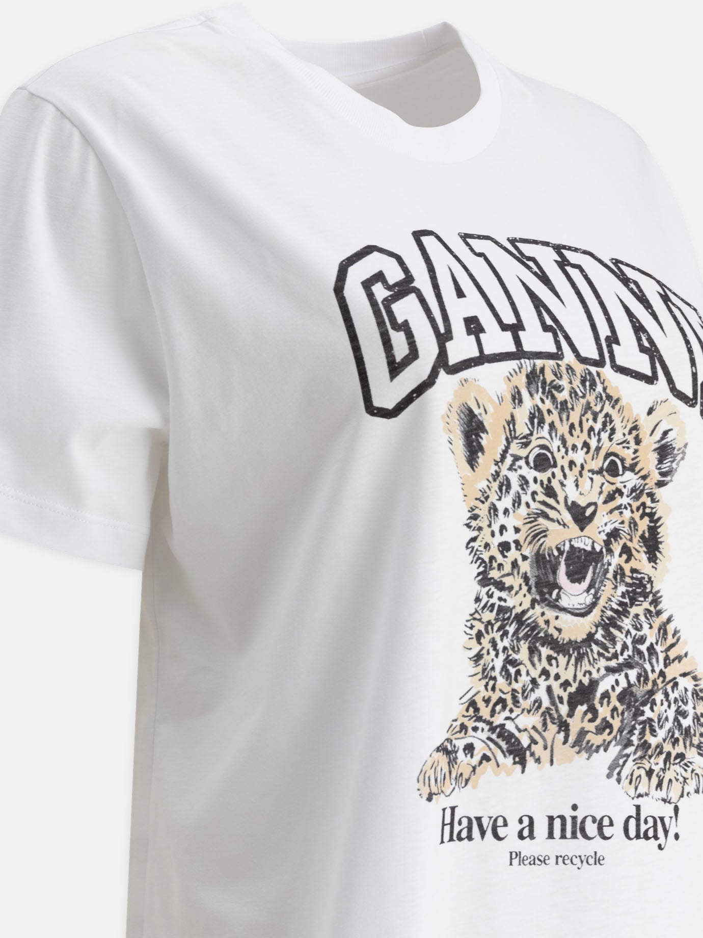 Crewneck t-shirts Logo White - Ganni Women | PDP | VIETTI Online Store | Zoom-Modal_4