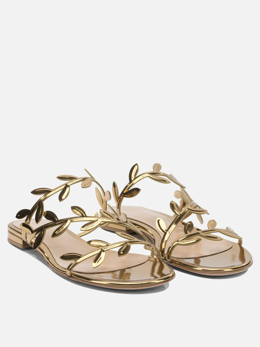 Flat sandals 100% calf leather - 100% calf leather Gold - Gianvito Rossi Women | PLP | VIETTI Online Store | 2