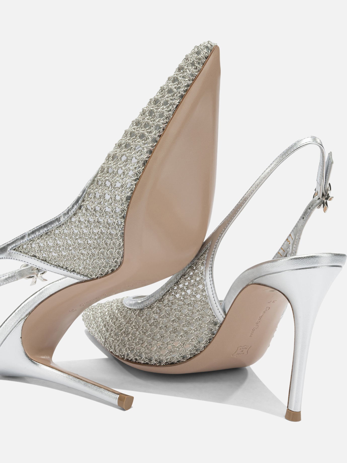 Gianvito Rossi "Nikki 95 mm" Slingbacks Silver