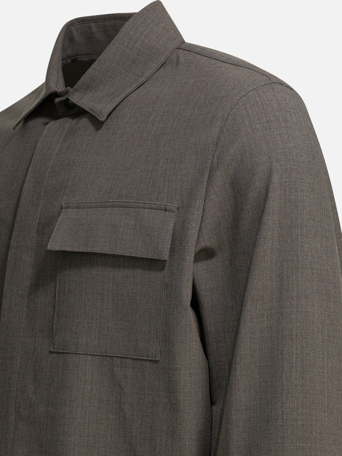 Overshirt jackets Solid colour Grey - Herno Men | PDP | VIETTI Online Store | Zoom-Modal_4