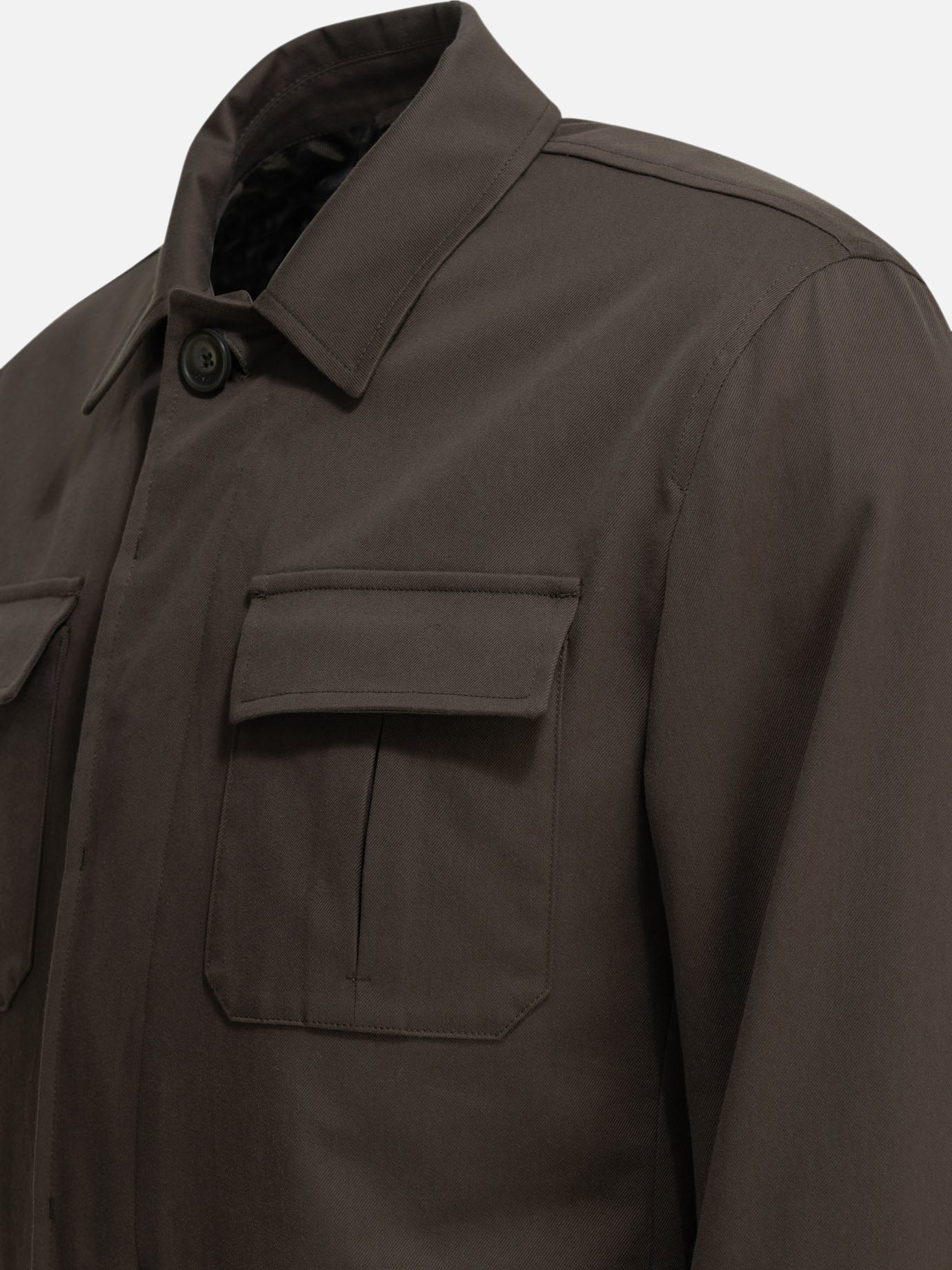 Overshirt jackets Solid colour Brown - Herno Men | PDP | VIETTI Online Store | Zoom-Modal_4