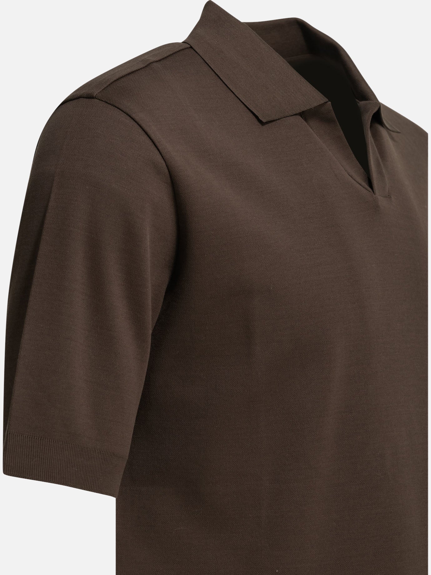 Polo shirts without buttons Solid colour Brown - Herno Men | PDP | VIETTI Online Store | Zoom-Modal_4