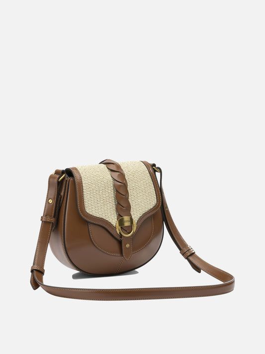 Small bags 100% calf leather - Secondary fabric: 100% raffia - Other fabric: 100% cotton Brown - Isabel Marant Women | PLP | VIETTI Online Store | 2