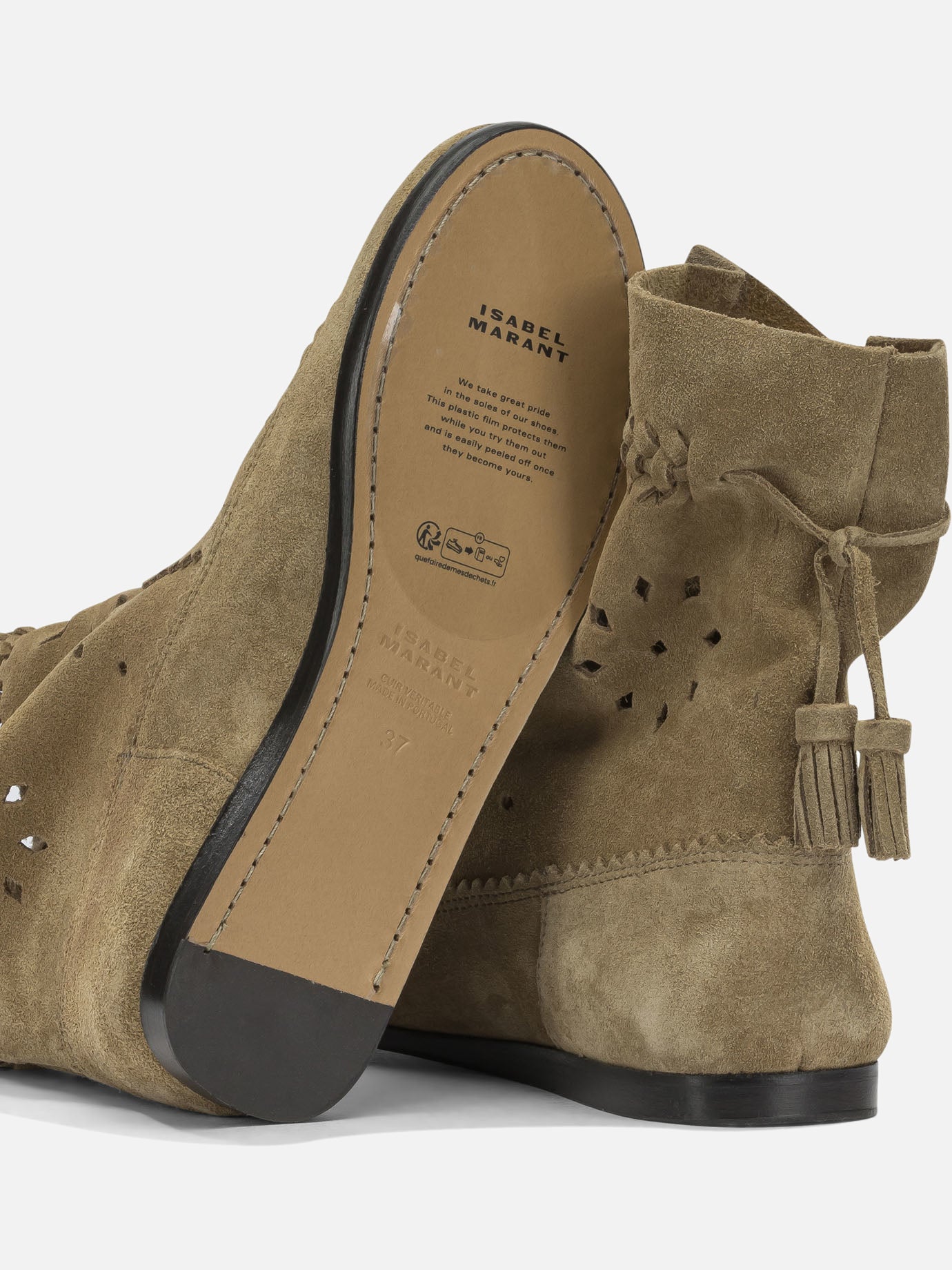 Pull-on boots 100% cow leather - 100% cow leather Beige - Isabel Marant Women | PDP | VIETTI Online Store | Zoom-Modal_5