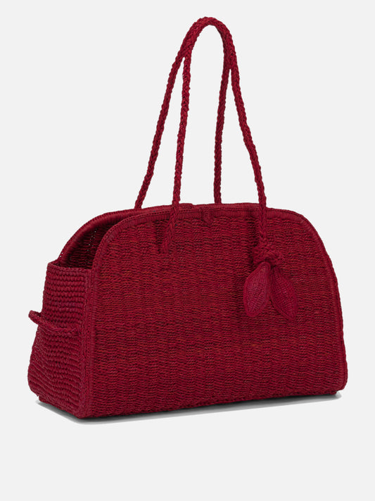 Medium bags 100% raffia - Secondary fabric: 100% cow leather Red - Jacquemus Women | PLP | VIETTI Online Store | 2