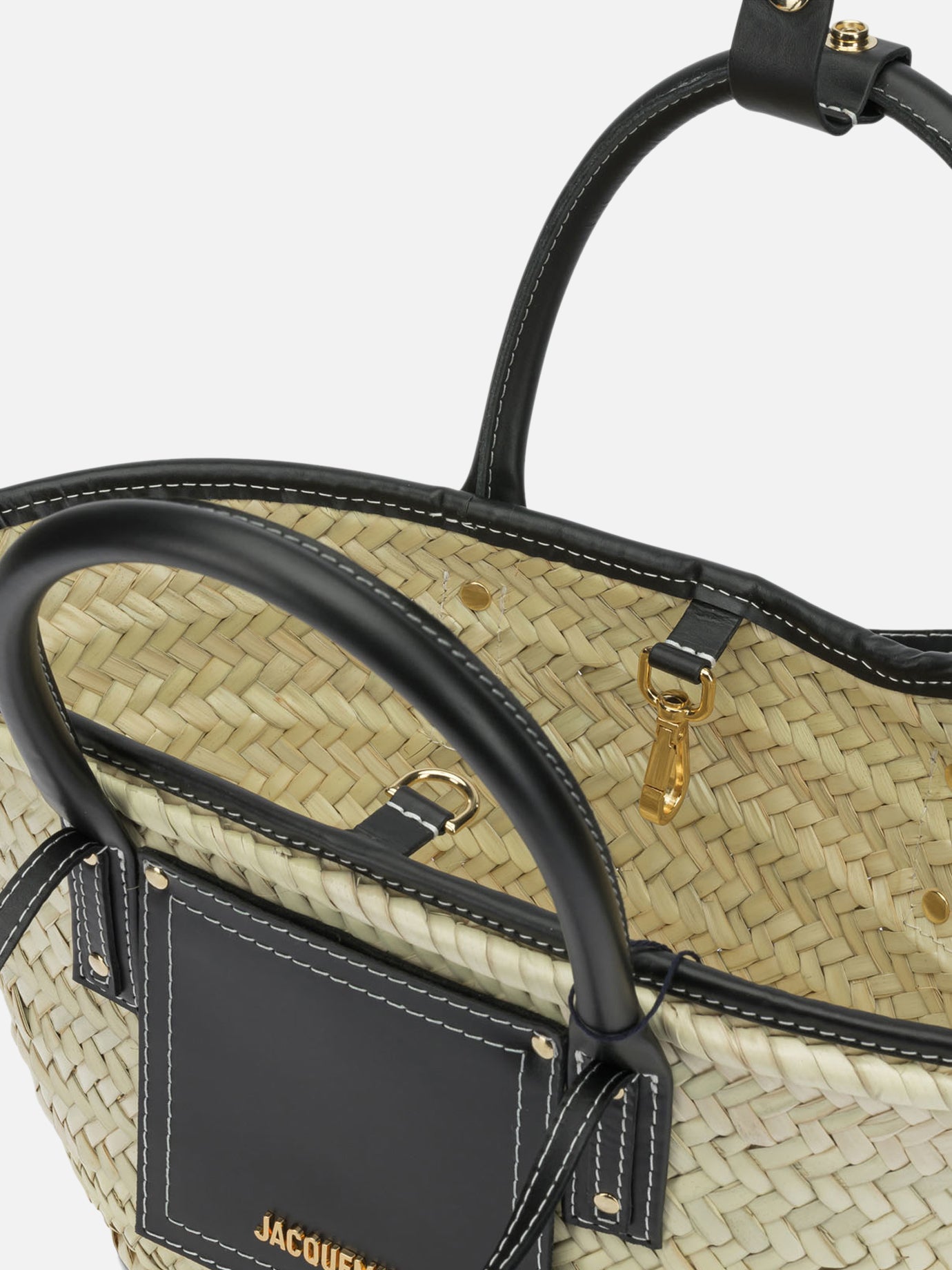Medium bags 100% straw - Secondary fabric: 100% cow leather Black - Jacquemus Women | PDP | VIETTI Online Store | Zoom-Modal_5
