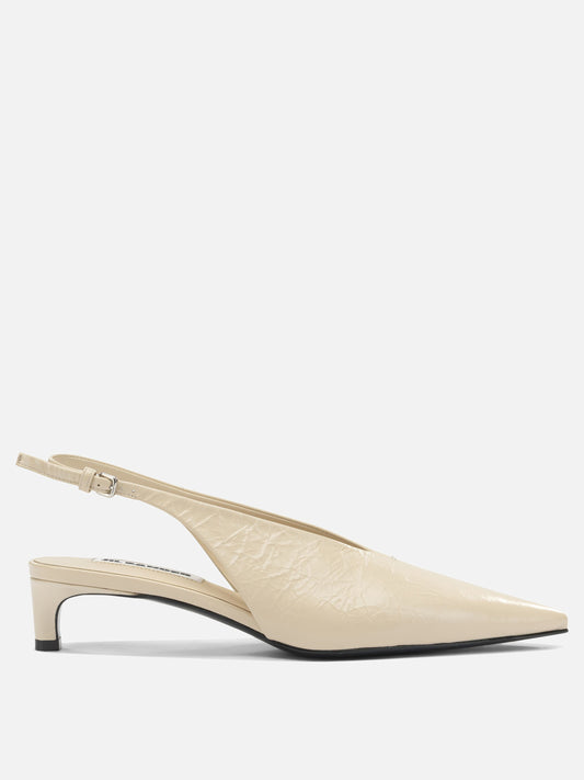 Jil Sander Leather slingback Beige