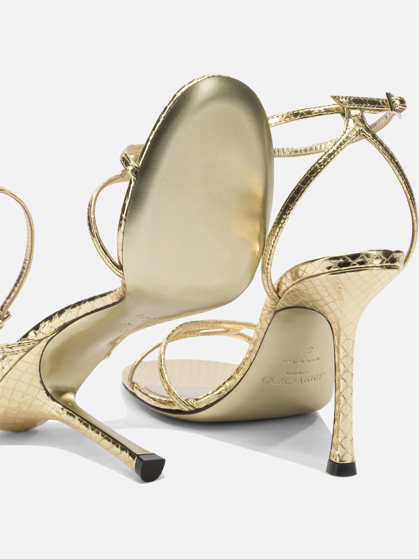 Heeled sandals 100% goat leather - 100% calf leather Gold - Jimmy Choo Women | PDP | VIETTI Online Store | Zoom-Modal_5