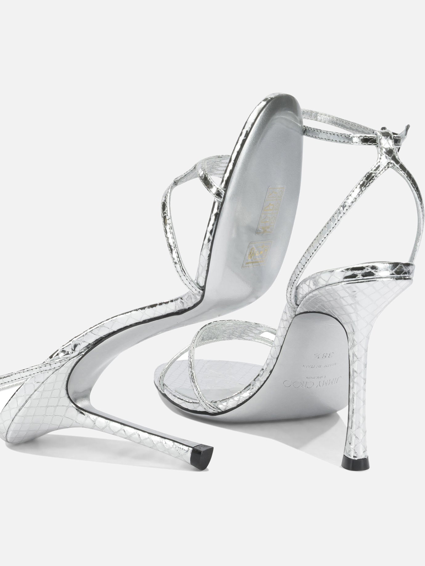 Heeled sandals 100% goat leather - 100% calf leather Silver - Jimmy Choo Women | PDP | VIETTI Online Store | Zoom-Modal_5