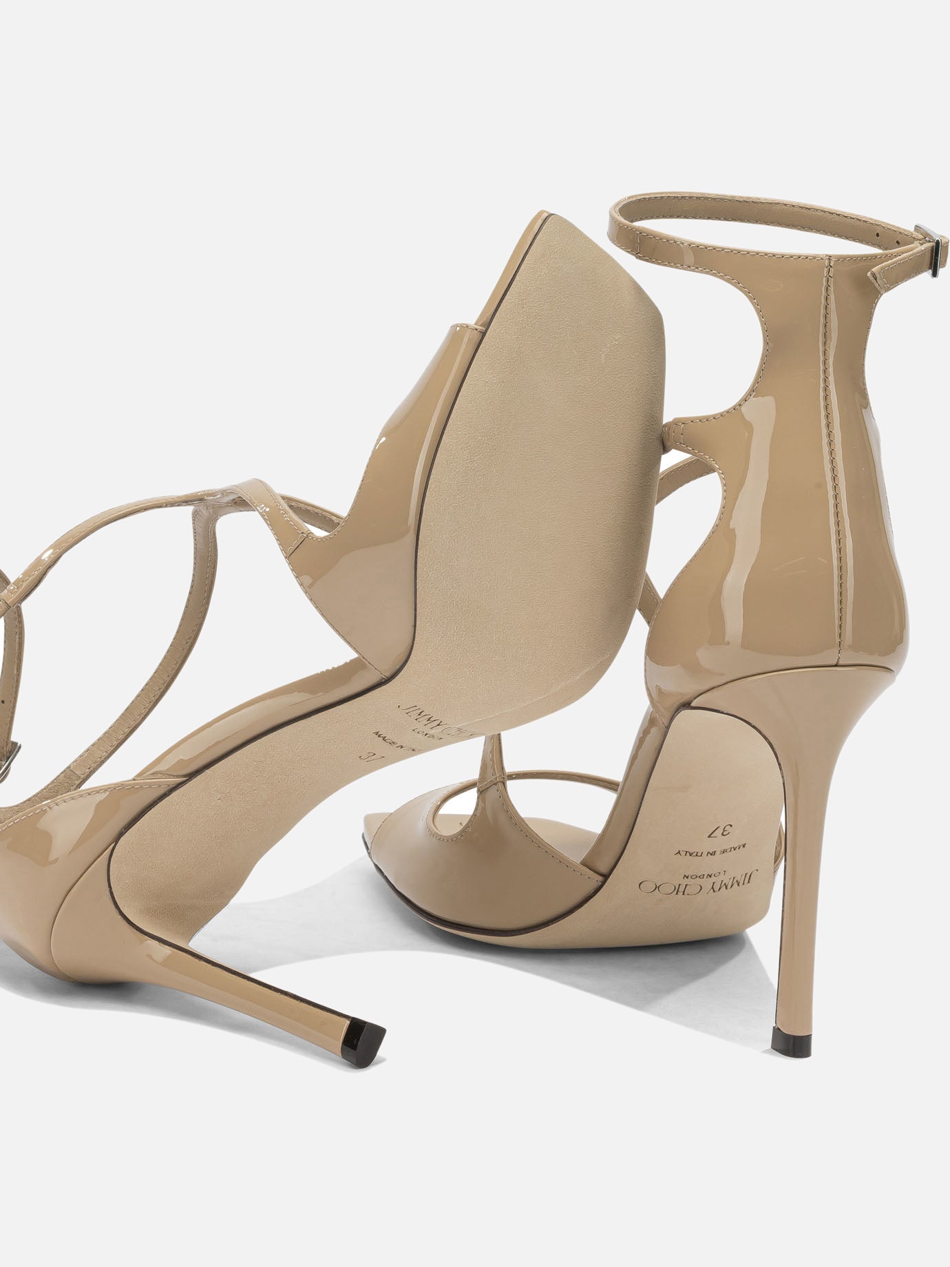 Heeled sandals 95% calf leather 5% lamb leather - 100% calf leather Beige - Jimmy Choo Women | PDP | VIETTI Online Store | Zoom-Modal_5