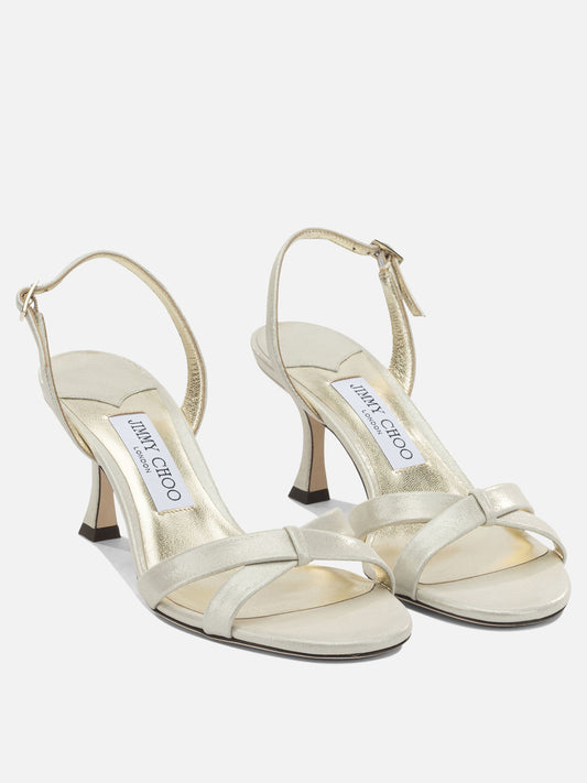Sandali con tacco 100% calf leather - 100% calf leather Oro - Jimmy Choo Donna | PLP | VIETTI Online Store | 2