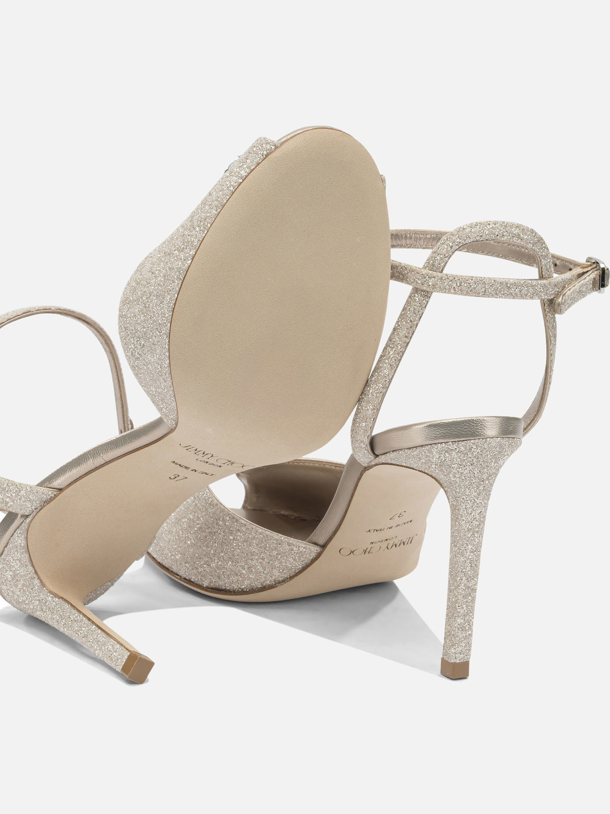 Jimmy Choo "Sacora 85mm" heeled sandals Gold