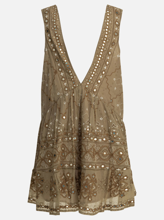 Mini dresses Embroidered Brown - Juliet Dunn Women | PLP | VIETTI Online Store | 2