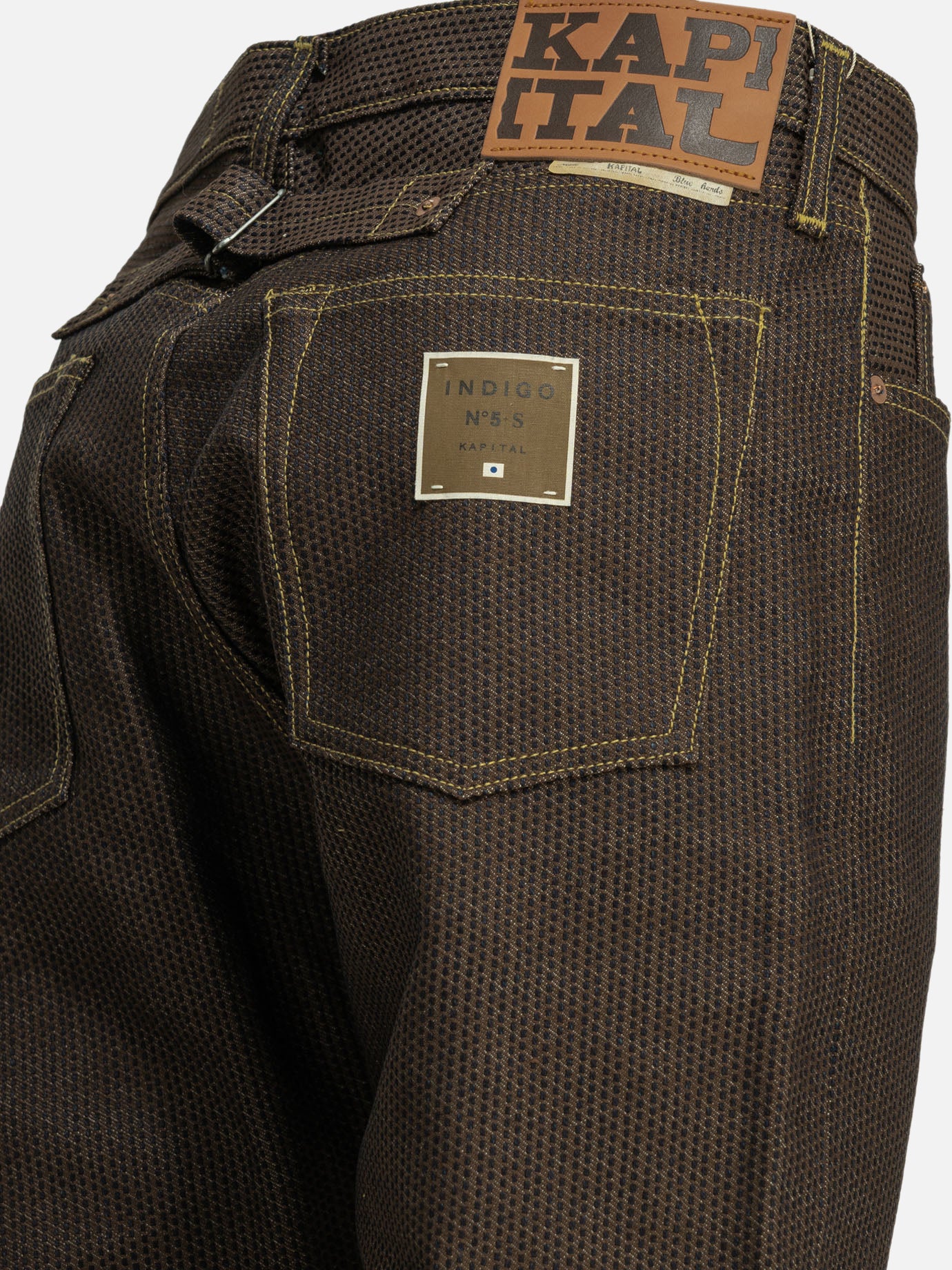 Straight-leg jeans Solid colour Brown - KAPITAL Men | PDP | VIETTI Online Store | Zoom-Modal_6