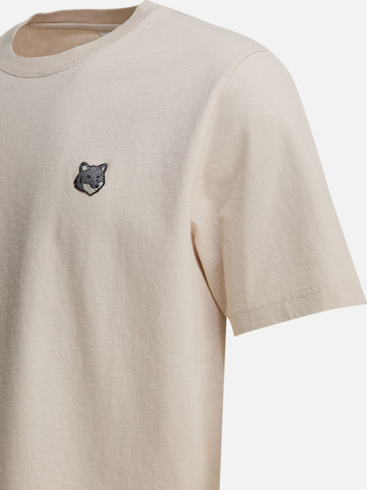 Maison Kitsuné "Fox Head" crewneck T-shirt Beige